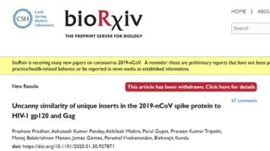 biorxiv-coronavirus-HIV-article-withdrawn